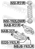 Febest NSI-Y62LOWR Rear Spring Lower Seat