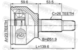 Febest 1910-R60 Outer CV Joint 23X51.9X26