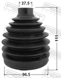 Febest 0217P-071 Boot Outer CV Joint Kit Pvc 96.5X111X27.5