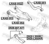 Febest 2925-L550RR Right Rear Lower Rod