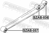 Febest SZAB-036 Front Bushing, Lower Control Arm
