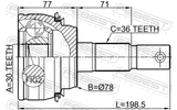 Febest 0110-UCK50 Outer CV Joint 30X78X36