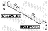 Febest 1223-JK1RR Rear Right Stabilizer Link / Sway Bar Link