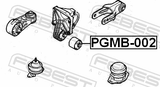 Febest PGMB-002 Rear Engine Mount Bushing