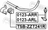 Febest TSB-ZZT241R Rear Stabilizer Bar Bush D18