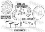 Febest 2304-1JR-KIT Brake Shoe Fitting Kit (Set For Two Sides)