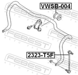 Febest 2323-T5F Front Stabilizer Link / Sway Bar Link