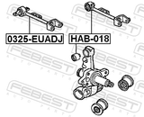 Febest 0325-EUADJ Rear Upper Transverse Link (Adjustable)