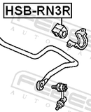 Febest HSB-RN3R Rear Stabilizer Bar Bush D20