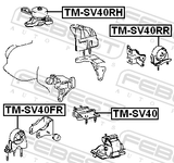Febest TM-SV40RR Rear Engine Mount