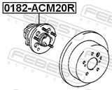 Febest 0182-ACM20R Rear Wheel Hub