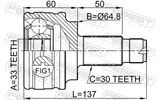 Febest 1910-X3 Outer CV Joint 33X65X30
