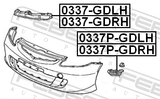 Febest 0337-GDLH Retainer Front Bumper Left