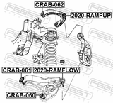 Febest 2020-RAMFUP Ball Joint Front Upper Arm