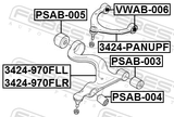 Febest PSAB-004 Bushing, Front Lower Control Arm