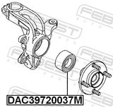 Febest DAC39720037M Front Wheel Bearing 39X72X37