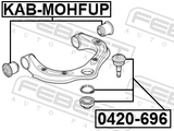 Febest KAB-MOHFUP Bushing, Front Upper Control Arm