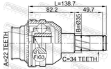 Febest 1111-T200 Inner CV Joint 22X35X34
