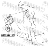 Febest 0187-GX115 Pulley Tensioner Kit