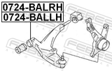Febest 0724-BALLH Left Front Arm