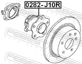 Febest 0282-J10R Rear Wheel Hub
