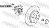 Febest 0382-RG1R Rear Wheel Hub