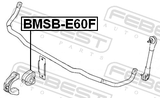 Febest BMSB-E60F Front Stabilizer Bar Bush D24.6
