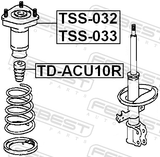 Febest TSS-032 Rear Shock Absorber Mounting Right