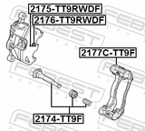Febest 2174-TT9F Front Caliper Slide Pin Kit