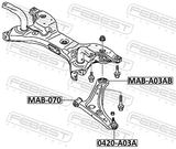 Febest 0420-A03A Ball Joint Front Arm