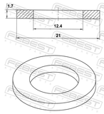 Febest 88430-122117X Seal, Oil Drain Plug 12.4X21X1.7