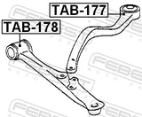 Febest TAB-178 Bushing, Front Lower Control Arm