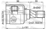 Febest 0411-CY34AT Inner CV Joint 33X40X27