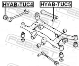 Febest HYAB-TUC4 Rear Trailing Rod Bushing