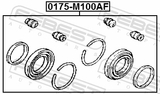 Febest 0175-M100AF Front Brake Caliper Repair Kit (Set For Two Sides)