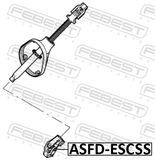 Febest ASFD-ESCSS Lower Intermediate Steering Shaft Coupler Rag U-Joint