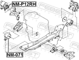 Febest NM-P12RH Right Engine Mount (Hydro)