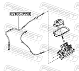 Febest 02106-C11X Transmission Gear Change Cable