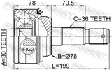 Febest 0110-200 Outer CV Joint 30X78X36