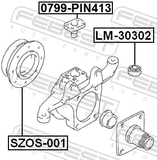 Febest LM-30302 Knuckle Roller Bearing 15X42X11X15
