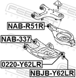 Febest 0220-Y62LR Ball Joint Rear Lower Arm