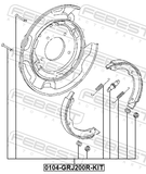 Febest 0104-GRJ200R-KIT Brake Shoe Fitting Kit