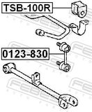 Febest TSB-100R Rear Stabilizer Bar Bush D19.1