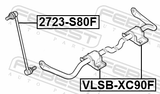 Febest 2723-S80F Front Stabilizer Link / Sway Bar Link
