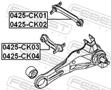 Febest 0425-CK04 Rear Right Transverse Link