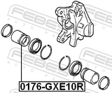 Febest 0176-GXE10R Rear Caliper Piston D40.4