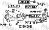 Febest HAB-162 Rear Arm Bushing Kit