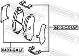 Febest 0403-CS1AF Disc Brake Clip Set