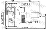 Febest 2110-EXP Outer CV Joint 28X25X45