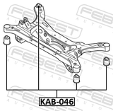 Febest KAB-046 Rear Crossmember Bushing